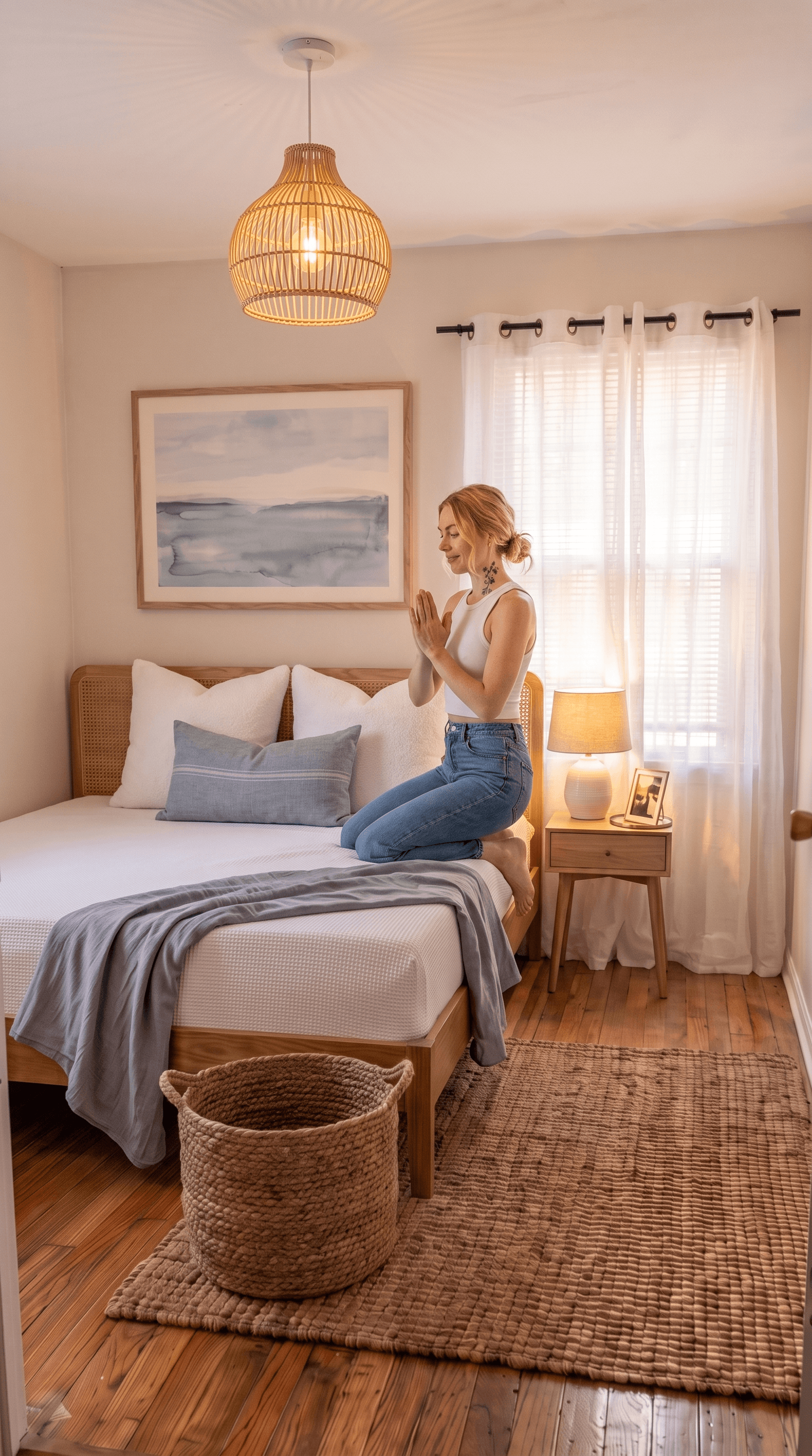 How I turned a $1,400 rental bedroom into a modern coastal retreat