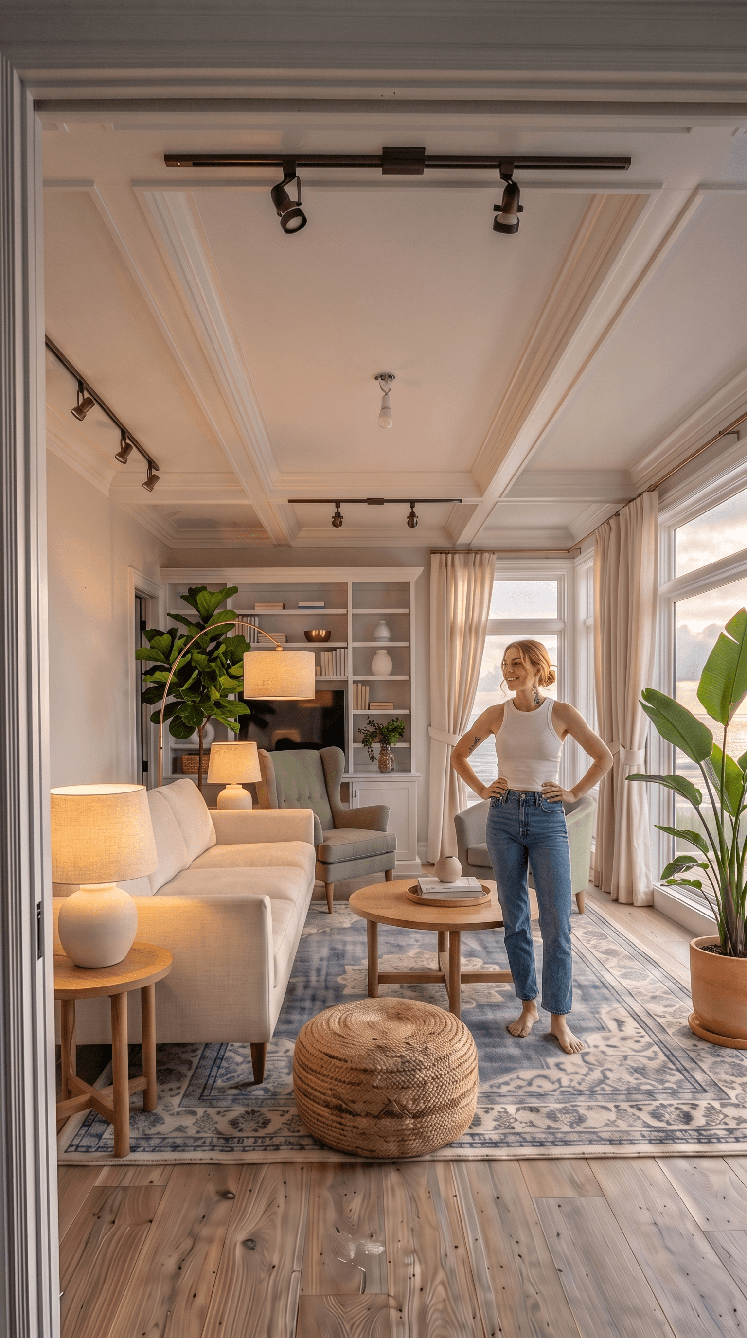 How I turned an empty apartment living room into a Hamptons coastal retreat