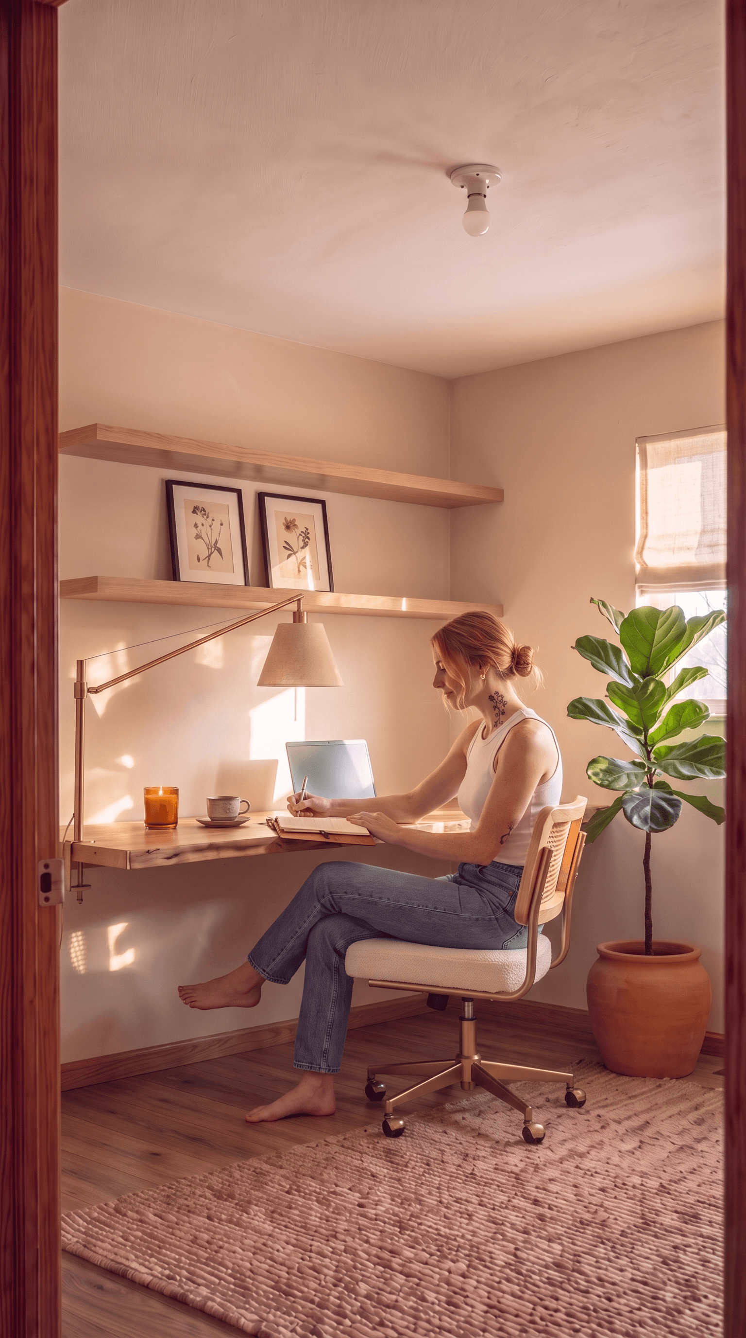 How I turned a Zoom-call-embarrassment spare room into a Modern Organic home office