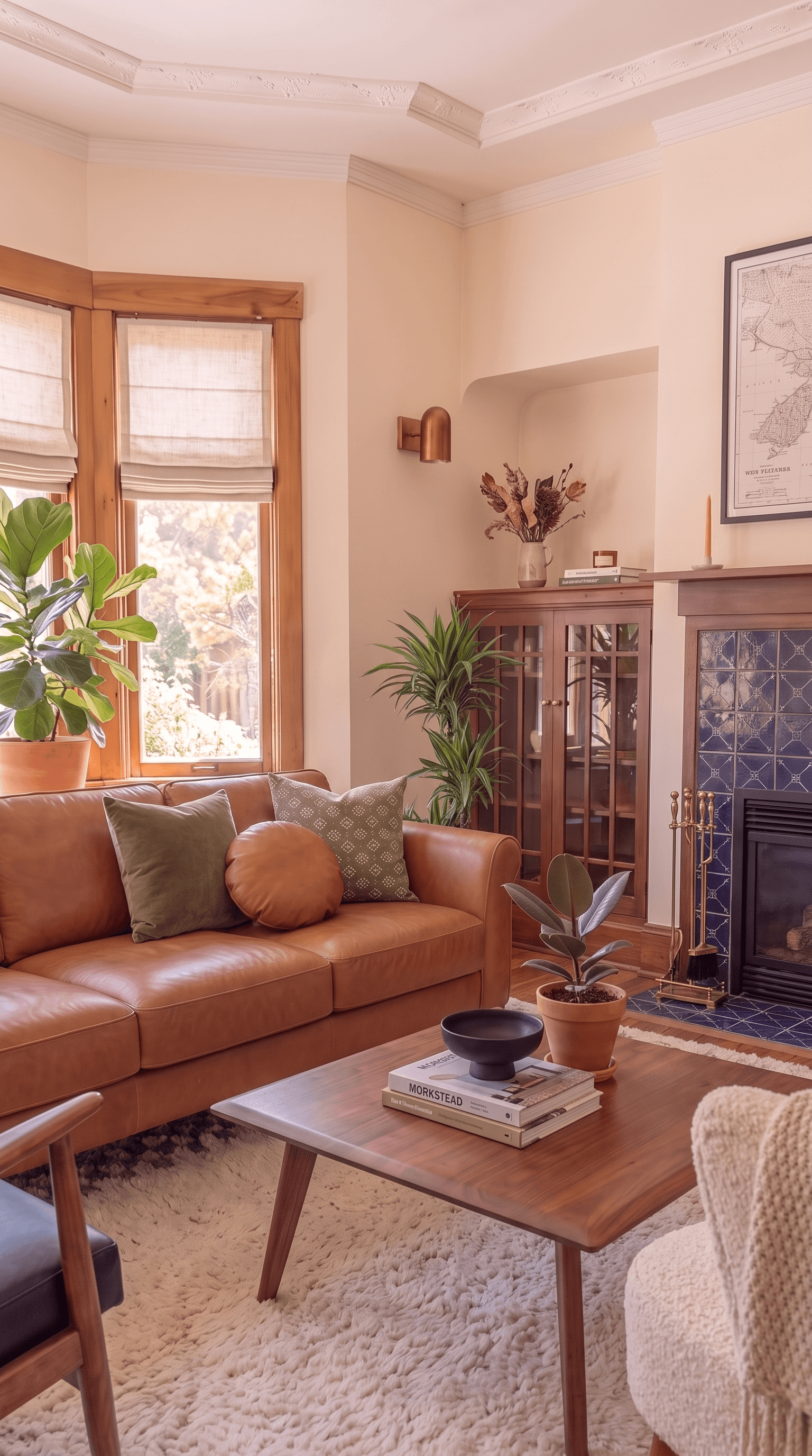 How I turned a beige SF Victorian rental living room into a warm Californian mid-century modern under $4,400